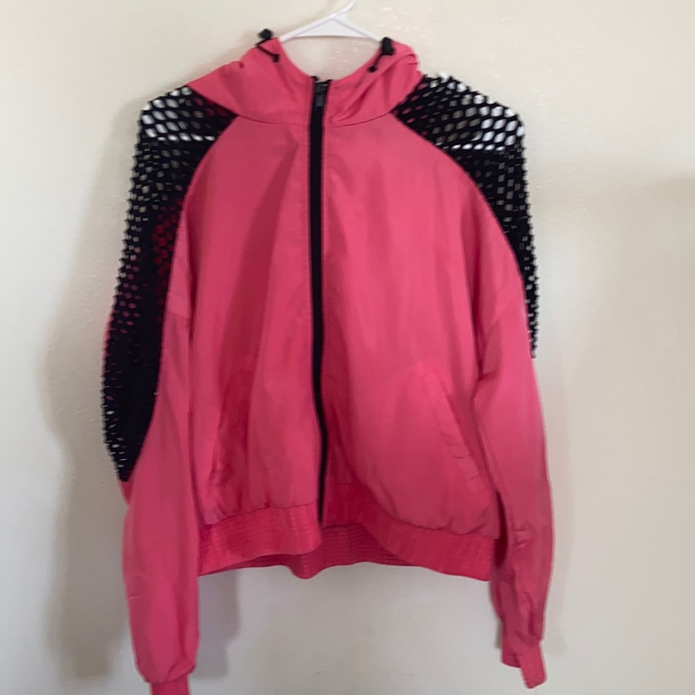 Forever 21 hot pink rain/ bomber jacket